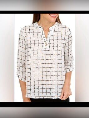Cure‎ print v-neck top